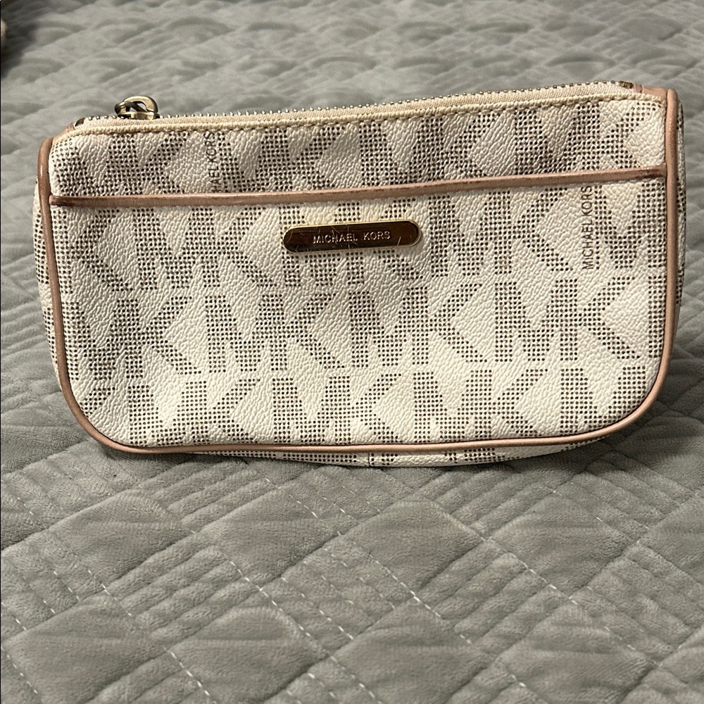 Michael Kors Cream Monogram Wristlet